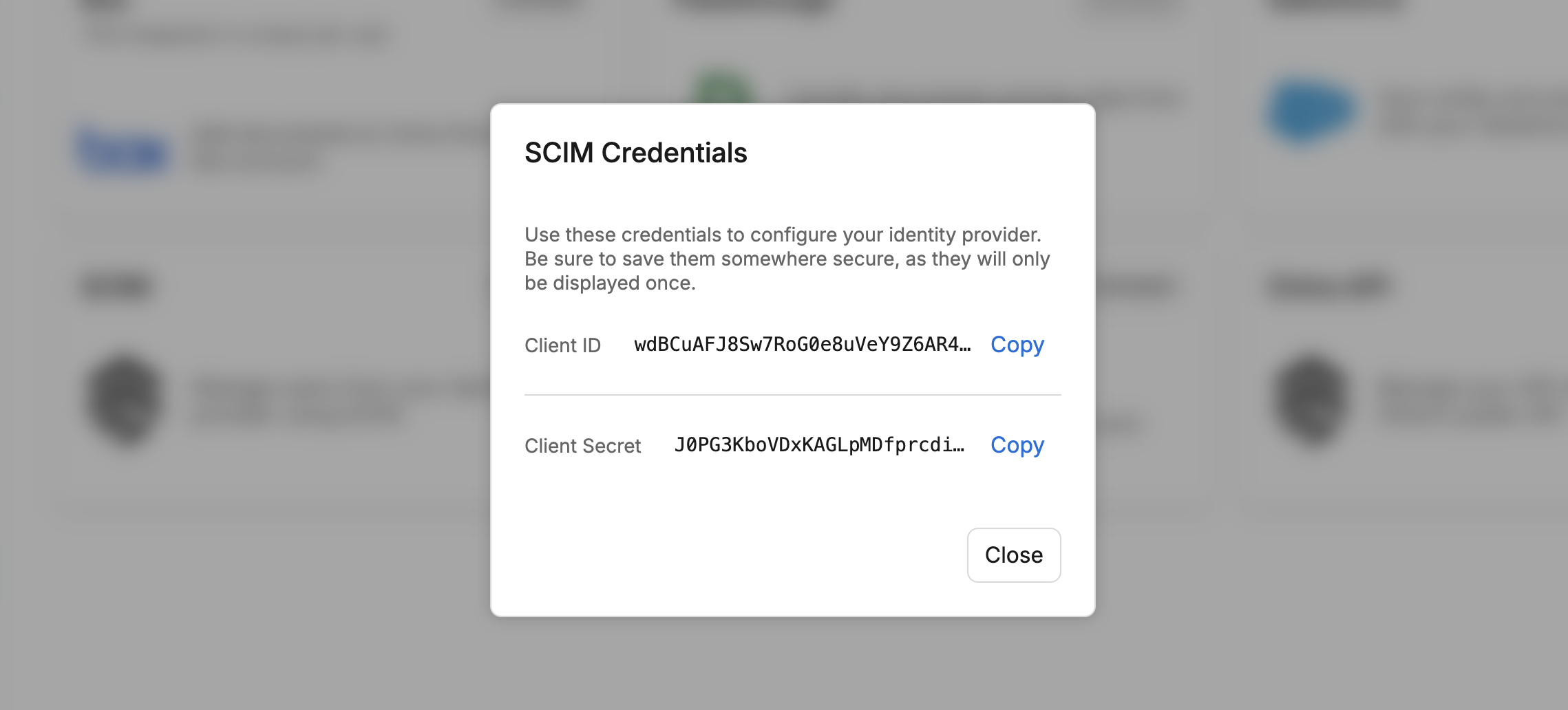 Screenshot of Ontra's SCIM integration setup interface